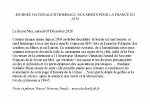 2020 12 05 LA SEYNE SUR MER JOURNEE NATIONALE HOMMAGE AUX MORTS POUR LA FRANCE EN AFN